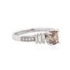 Image 2 : 14KT White Gold 1.41 ctw Fancy Brown Diamond Ring