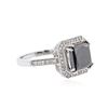 Image 2 : 14KT White Gold 4.10 ctw Black Diamond Ring