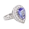 Image 2 : 14KT White Gold 3.04 ctw Tanzanite and Diamond Ring