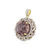 Image 2 : SILVER 35.62 ctw Star Ruby and White Sapphire Pendant