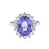 Image 1 : 14KT White Gold 4.37 ctw Tanzanite and Diamond Ring