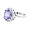 Image 2 : 14KT White Gold 4.37 ctw Tanzanite and Diamond Ring