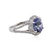 Image 2 : 14KT White Gold 2.60 ctw Tanzanite and Diamond Ring