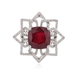 14KT White Gold 11.02 ctw Ruby and Diamond Ring