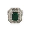 Image 1 : 14KT White Gold 2.96 ctw Emerald and Diamond Ring