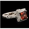 Image 2 : 14KT White Gold 2.12 ctw Tourmaline and Diamond Ring