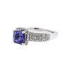 Image 2 : 14KT White Gold 1.41 ctw Tanzanite and Diamond Ring