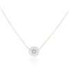 Image 2 : 14KT White Gold 0.20 ctw Diamond Evil Eye Pendant With Chain