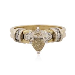 14KT Yellow Gold 1.38 ctw Pear Cut Diamond Ring