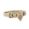 Image 2 : 14KT Yellow Gold 1.38 ctw Pear Cut Diamond Ring