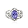 Image 1 : 14KT White Gold 2.98 ctw Tanzanite and Diamond Ring