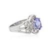 Image 2 : 14KT White Gold 2.98 ctw Tanzanite and Diamond Ring