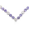 Image 2 : 14KT White Gold 10.56 ctw Tanzanite and Diamond Necklace
