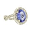Image 2 : 14KT White Gold 2.81 ctw Tanzanite and Diamond Ring