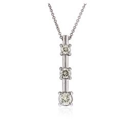 14KT White Gold 0.56 ctw Diamond Pendant With Chain