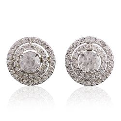 14KT White Gold 2.58 ctw Diamond Earrings