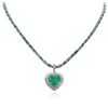 Image 1 : 14-18KT White Gold 23.29 ctw Emerald and Diamond Necklace