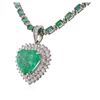 Image 3 : 14-18KT White Gold 23.29 ctw Emerald and Diamond Necklace