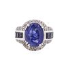 Image 1 : 14KT White Gold GIA Certified 11.29 ctw Sapphire and Diamond Ring