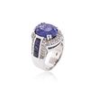 Image 4 : 14KT White Gold GIA Certified 11.29 ctw Sapphire and Diamond Ring