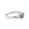 Image 2 : 14KT White Gold 1.01 ctw Blue Diamond Ring