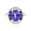 Image 1 : 14KT White Gold 3.07 ctw Tanzanite, Sapphire and Diamond Ring
