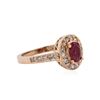 Image 2 : 14KT Rose Gold 0.78 ctw Ruby and Diamond Ring