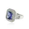 Image 2 : 14KT White Gold 3.35 ctw Tanzanite and Diamond Ring
