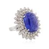 Image 2 : 14KT White Gold 16.78 ctw Tanzanite and Diamond Ring
