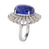 Image 3 : 14KT White Gold 16.78 ctw Tanzanite and Diamond Ring