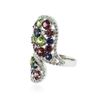 Image 2 : 14KT White Gold 5.32 ctw Multi Gemstone Ring