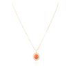 Image 2 : 14KT Rose Gold 5.58 ctw Coral and Diamond Pendant With Chain