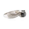 Image 2 : 14KT White Gold 1.88 ctw Black Diamond Ring