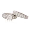 Image 3 : Platinum 3.93 ctw Diamond Wedding Set