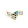 Image 1 : 14KT Yellow Gold 0.35 ctw Blue Diamond Ring