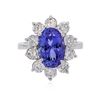 Image 1 : 14KT White Gold 4.89 ctw Tanzanite and Diamond Ring