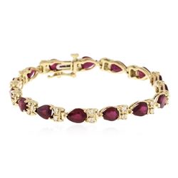 14KT Yellow Gold 11.40 ctw Ruby and Diamond Bracelet