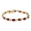Image 1 : 14KT Yellow Gold 11.40 ctw Ruby and Diamond Bracelet
