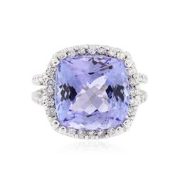 14KT White Gold 9.07 ctw Tanzanite and Diamond Ring