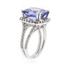 Image 3 : 14KT White Gold 9.07 ctw Tanzanite and Diamond Ring