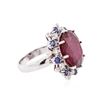 Image 2 : 14KT White Gold 16.30 ctw Ruby, Sapphire and Diamond Ring