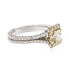 Image 2 : 18KT Two-Tone Gold 0.83 ctw Fancy Yellow Diamond Ring