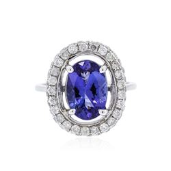 14KT White Gold 2.96 ctw Tanzanite and Diamond Ring