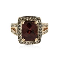 14KT Rose Gold 3.30 ctw Rubellite and Diamond Ring