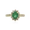 Image 1 : 14KT Yellow Gold 1.04 ctw Emerald and Diamond Ring