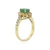 Image 3 : 14KT Yellow Gold 1.04 ctw Emerald and Diamond Ring