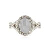 Image 1 : 18KT White Gold 2.20 ctw Star Sapphire and Diamond Ring