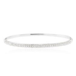 18KT White Gold 1.06 ctw Diamond Bangle Bracelet