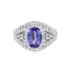 Image 1 : 14KT White Gold 1.50 ctw Tanzanite and Diamond Ring