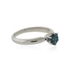 Image 2 : 14KT White Gold 0.68 ctw Round Cut Fancy Blue Diamond Solitaire Ring